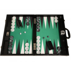 Backgammonspel Proffs XL Wycliffe Brothers I svart-grön