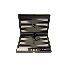 Backgammon-set M i svart Popular Bg-pjäser 36 mm