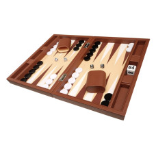 Silverman & Co Smooth  Backgammon in Brown