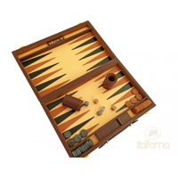 Italfama Backgammon M of Leatherette in dark brown