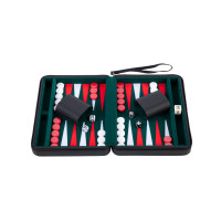 Travel backgammon mini zipper bag in black