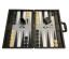 Backgammonspel i svart & grått Popular L för 40 mm bg-pjäser