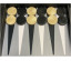 Backgammonspel i svart & grått Popular L för 40 mm bg-pjäser
