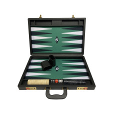 Backgammonspel i svart & grönt Popular L för 40 mm bg-pjäser