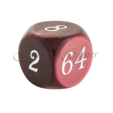  Backgammon dubblerings-kub Pärlemor i rött 30 mm