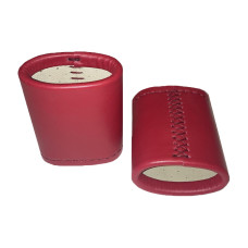 Backgammon Leather Dice Cups Oval in Red