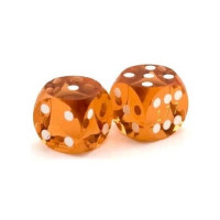 Backgammon Precision Dice Numbered in Yellow 14 mm