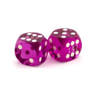 Backgammon Precision Dice Numbered in Purple 14 mm