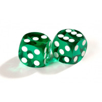 Official Precision Dice for Backgammon 14 mm Green