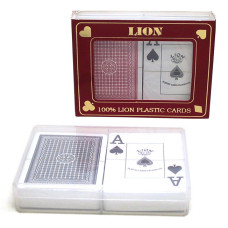 Kortlekar i plast dubbel-set LION poker