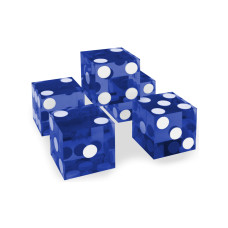 Casino precisionstärningar i 5-pack 19 mm Serie-numrerade i blått