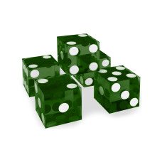 Casino precisionstärningar i 5-pack 19 mm Serie-numrerade i grönt