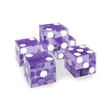 Casino precisionstärningar i 5-pack 19 mm Serie-numrerade i violett