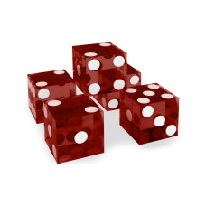 Casino precisionstärningar i 5-pack 19 mm Serie-numrerade i rött