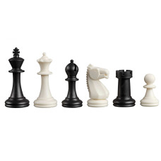 Schackpjäser i plast, Nerva i svart och vitt KH 77 mm