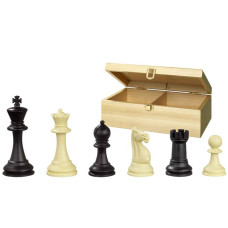 Schackpjäser Nerva Box i plast, i svart och benvitt KH 95 mm
