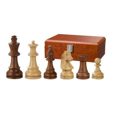 Schackpjäser handsnidade i trä Sigismund 83 mm