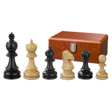 Schackpjäser handsnidade i trä Galerius 90 mm