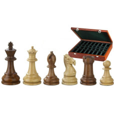 Schackpjäser handsnidade i trä Karl the Great 95 mm