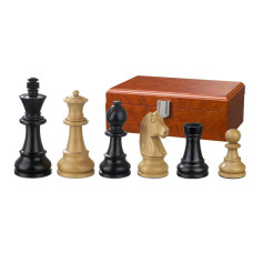 Schackpjäser handsnidade i trä Ludwig XIV 90 mm