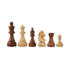 Schackpjäser handsnidade i trä Sigismund 78 mm