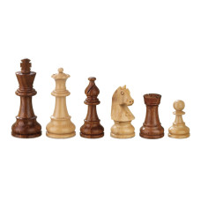 Schackpjäser handsnidade i trä Sigismund 83 mm