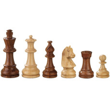 Schackpjäser handsnidade i trä Sigismund 95 mm