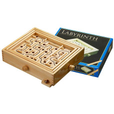 Labyrint-spel i trä M Furu-låda